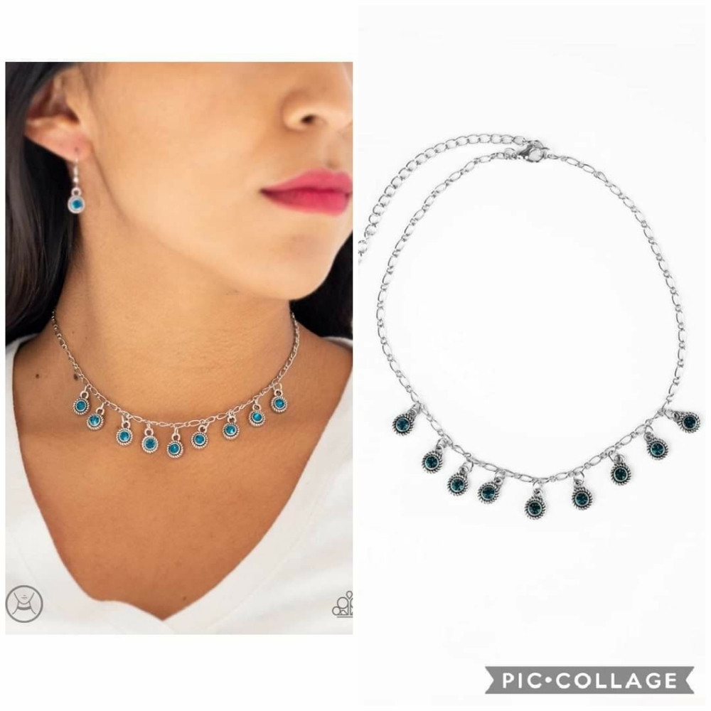 Blue paparazzi necklace